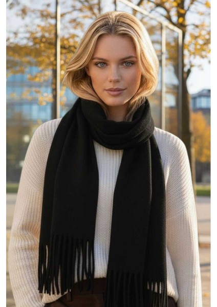 Kadın Yumuşak Dokulu Püsküllü Kışlık Buklet Atkı Şal modelleri