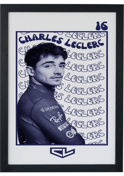 Charles Leclerc F1 Pilotu Siyah Çerçeveli Poster Tablo