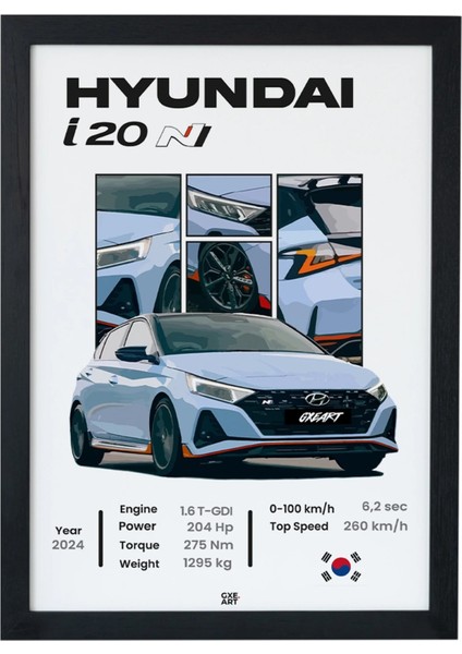 İ20N Vektörel Siyah Çerçeveli Tablo Poster