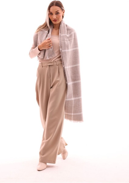 Kadın Yumuşak Dokulu Ekose Atkı