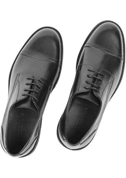 Erkek Siyah Bağcıklı Deri Klasik Ayakkabı