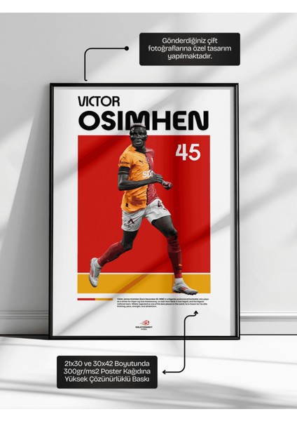 Victor James Osimhen Galatasaray Siyah Çerçeveli Poster Tablosu