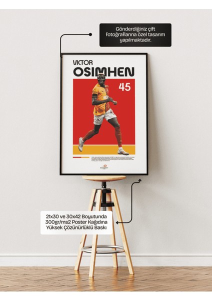 Victor James Osimhen Galatasaray Siyah Çerçeveli Poster Tablosu fiyatları