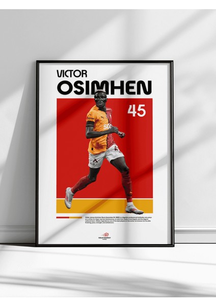 Victor James Osimhen Galatasaray Siyah Çerçeveli Poster Tablosu modelleri