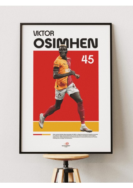 Victor James Osimhen Galatasaray Siyah Çerçeveli Poster Tablosu fırsatları