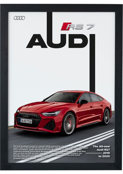 Audi Rs7 | Özel Tasarım | Siyah Çerçeveli Tablo Poster
