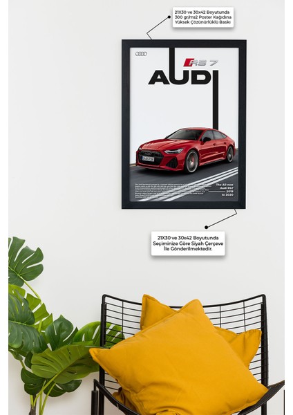 Audi Rs7 | Özel Tasarım | Siyah Çerçeveli Tablo Poster fiyatları