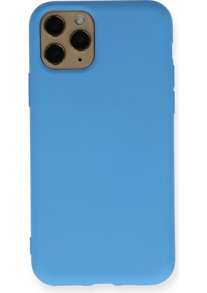 iPhone 11 Pro Kılıf Nano Içi Kadife Silikon - Mavi - A8693-2888