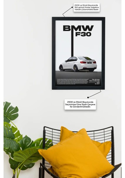 Bmw 3.20D F30 V2 Tasarım Çerçeveli Poster Tablo fiyatları