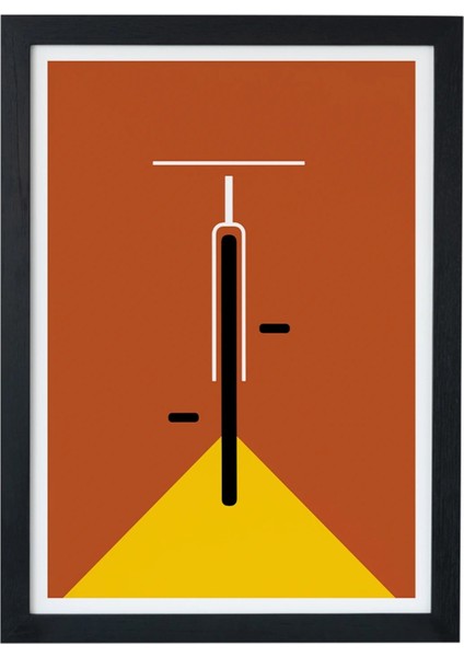 Bauhaus Bicycle V1 Siyah Çerçeveli Tablo Poster