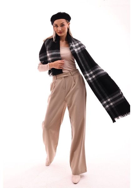 Kadın Yumuşak Dokulu Ekose Atkı