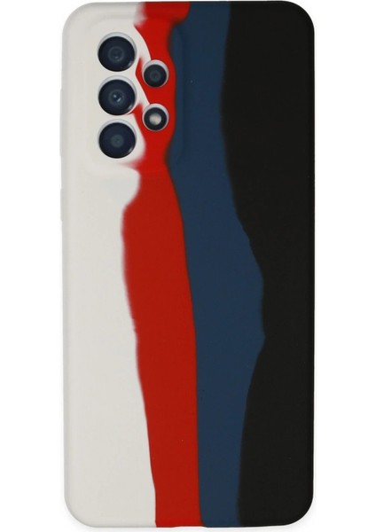 Samsung Galaxy A73 5g Kılıf Ebruli Lansman Silikon - Beyaz-Siyah - A1880-5355