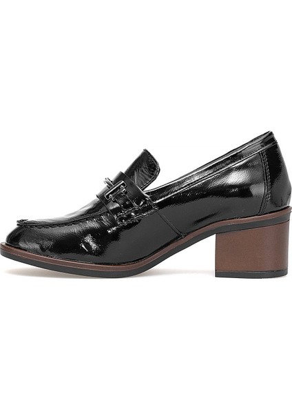 D25KA-150 Kadın Hakiki Rugan Deri Klasik Topuklu Ayakkabı Siyah modelleri