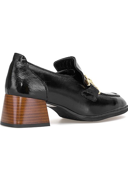 D25KA-995 Kadın Hakiki Rugan Deri Klasik Topuklu Ayakkabı Siyah fırsatları