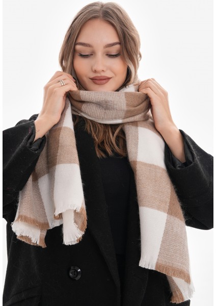 Kadın Yumuşak Dokulu Ekose Atkı