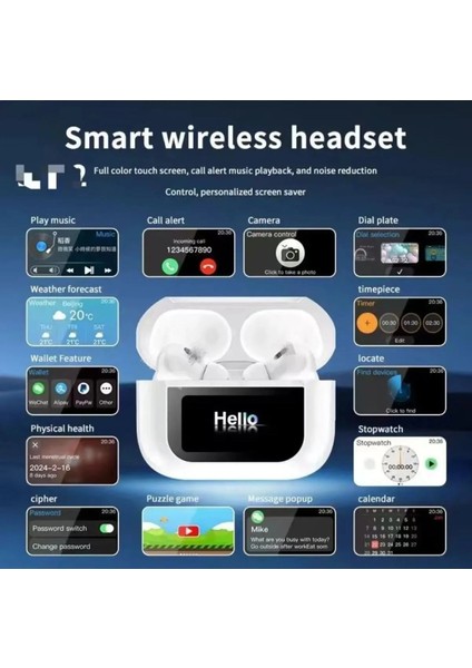 Anc+Enc Dokunmatik Ekranlı Bluetooth Kulaklık Ios Android Tüm Telefonlara Uyumlu Kulaklık Bt fırsatları