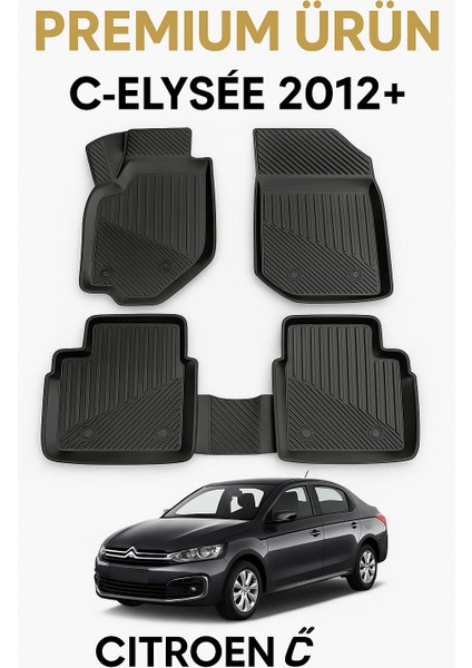 Citroën C-Elysee 2012+ Uyumlu 3D Oto Paspas Premium