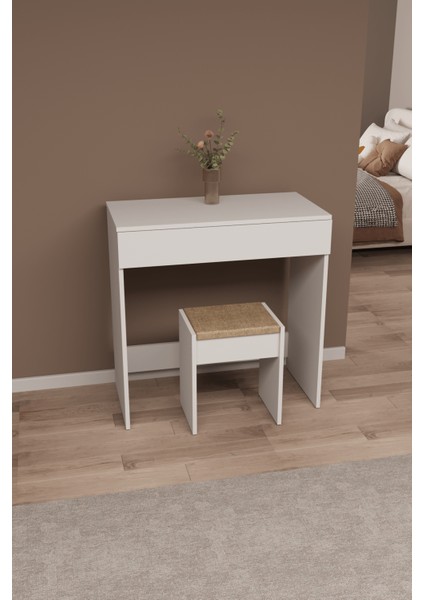 DF02113 Kapaklı Aynalı Bölmeli Puflu Makyaj Masası modelleri