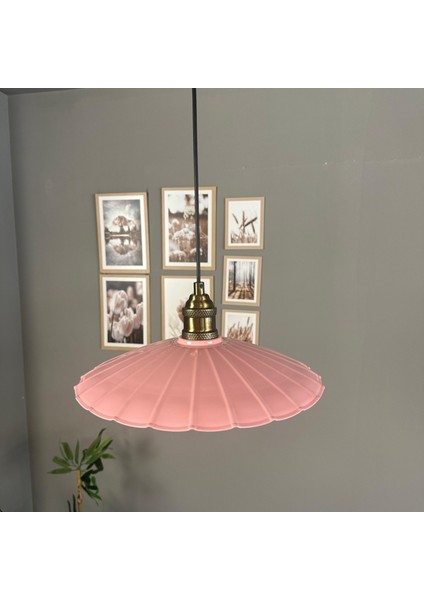 Risso Pembe Metal Büyük Avize Lale Başlık Tekli Rustik Cafe Modern Sarkıt Aydınlatma fiyatları