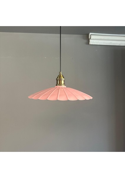 Risso Pembe Metal Büyük Avize Lale Başlık Tekli Rustik Cafe Modern Sarkıt Aydınlatma modelleri