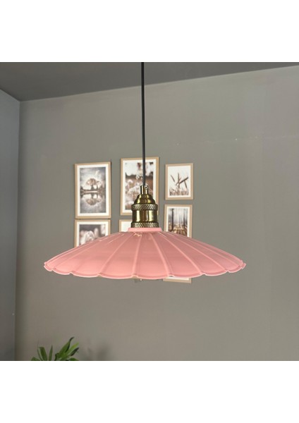 Risso Pembe Metal Büyük Avize Lale Başlık Tekli Rustik Cafe Modern Sarkıt Aydınlatma fırsatları