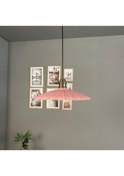 Risso Pembe Metal Büyük Avize Lale Başlık Tekli Rustik Cafe Modern Sarkıt Aydınlatma indirimleri