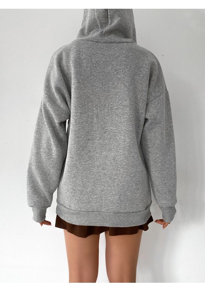 Kadın Oversize Fermuarlı Sweatshirt Hırka indirimleri