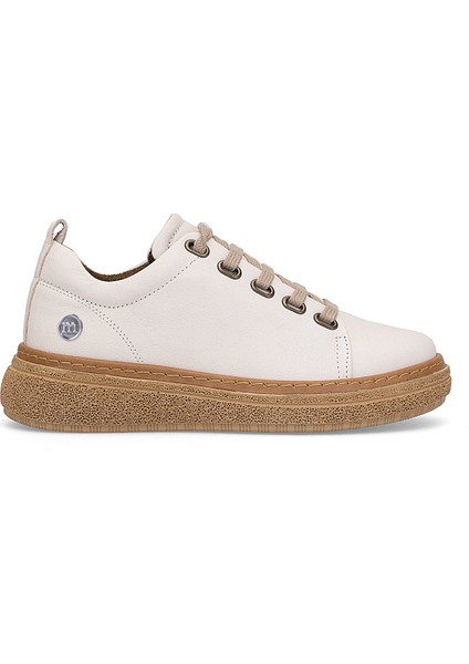 D25YA-120 Kadın Hakiki Deri Casual Ayakkabı Kemik