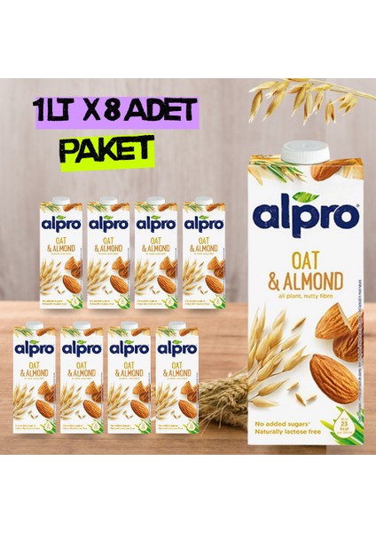 Yulaf & Badem Sütü 1 Lt x 8 Adet