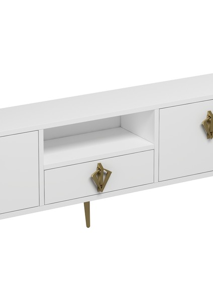 1313DROPDD-32 Tv Sehpası Beyaz-Altın indirimleri