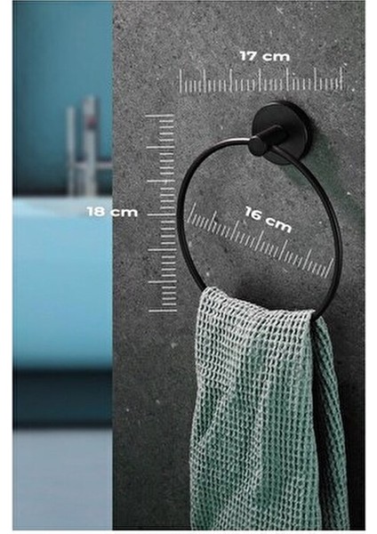 Yuvarlak Halka Banyo Mutfak Havlu Askılığı Siyah Ergonomik Tasarım ile Uzun Ömürlü indirimleri