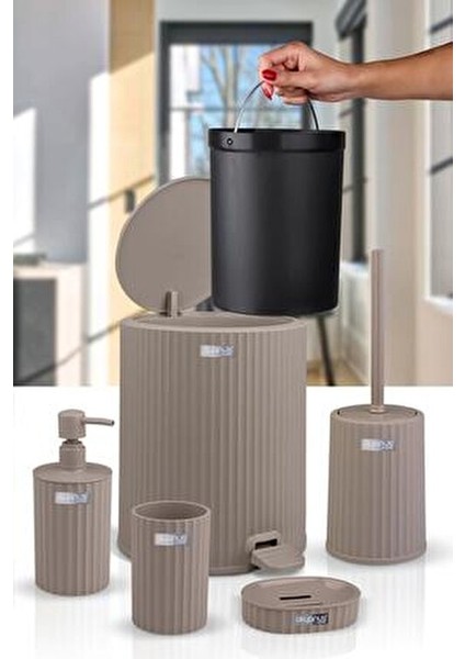 Banyo Seti Vizon Renkli 5 Parça Kolay Temizlik İçin Tasarlandı