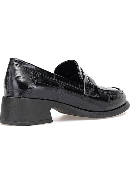 Elit PM161 K1066 Kadın Kroko Klasik Topuklu Ayakkabı Siyah fırsatları