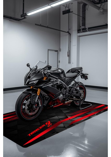 Tracer 9 Gt Motor Matı Süngerli Kaymaz Dot Taban Dijital Baskı Motor Halısı MTR0001