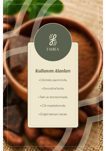 Ham Kakao Toz 500G – Doğal Enerji ve Antioksidan Kaynağı fırsatları