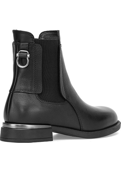 D25KB-8325 Kadın Hakiki Deri Chelsea Bot Siyah fırsatları