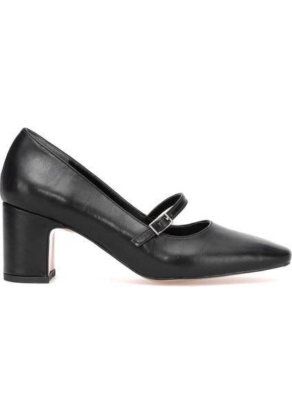 Elit PM207 K1 Kadın Klasik Topuklu Ayakkabı Siyah