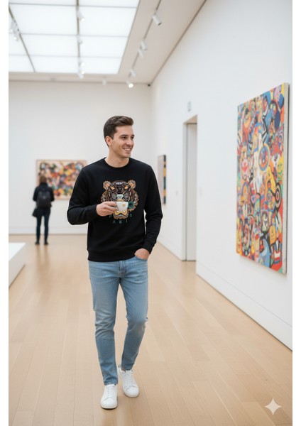 Erkek Sweatshirt Regular Fit Pamuklu Kumaş Iki Iplik OPES26KNZMOD13 fırsatları