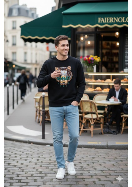 Erkek Sweatshirt Regular Fit Pamuklu Kumaş Iki Iplik OPES26KNZMOD13 indirimleri