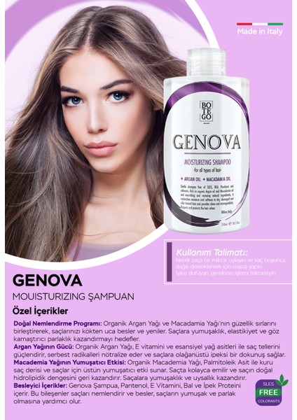 Genova Moisturizing Nemlendirici Şampuan 250 ml fiyatları