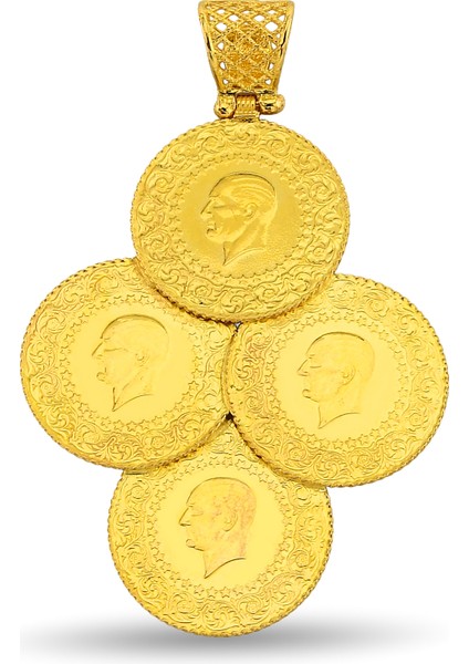 Altın Çeyrekli Papatya Kolye modelleri