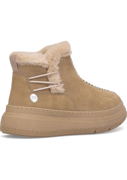 D25KB-1540 Kadın Hakiki Nubuk Deri Düz Bot Bej fırsatları