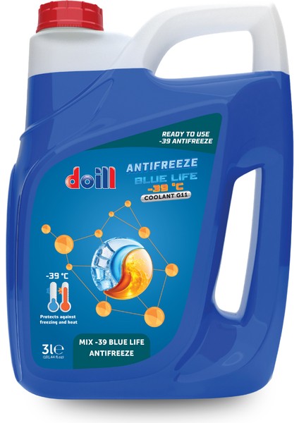 -39 Derece Hazır Karışım 3 Litre Mavi Antifriz - G11 (Üretim Yılı: 2025)
