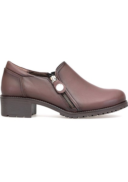 D25KA-775 Kadın Hakiki Deri Casual Ayakkabı Kahverengi