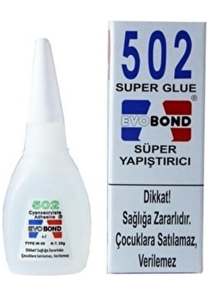 502 Süper Japon Yapıştırıcısı Hızlı Yapışma Özelliği 20 gr Tüm Yüzeyler İçin modelleri