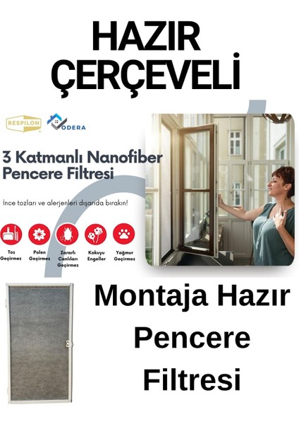 Odera - Pencere Toz Polen Alerjen Filtresi - Hazır Çerçeveli - Yeni Nesil Sineklik - Respilon Odera fiyatları