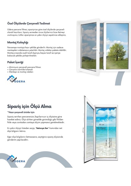 Odera - Pencere Toz Polen Alerjen Filtresi - Hazır Çerçeveli - Yeni Nesil Sineklik - Respilon Odera indirimleri