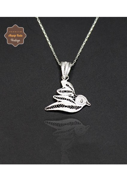 Güvercin Model 925 Ayar Saf Gümüş Telkari Kadın Kolye 201024656