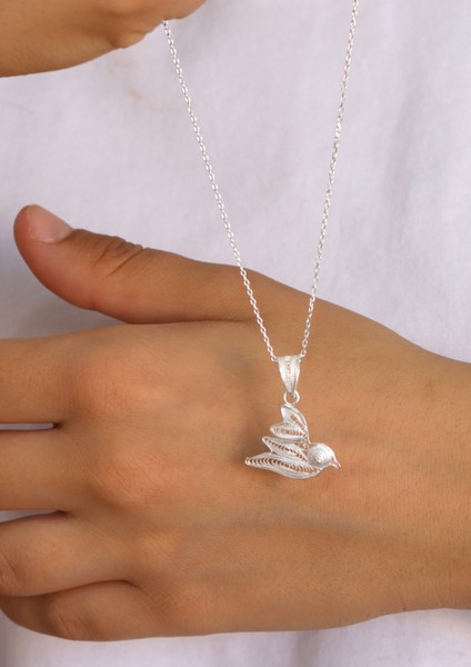 Güvercin Model 925 Ayar Saf Gümüş Telkari Kadın Kolye 201024656 fiyatları