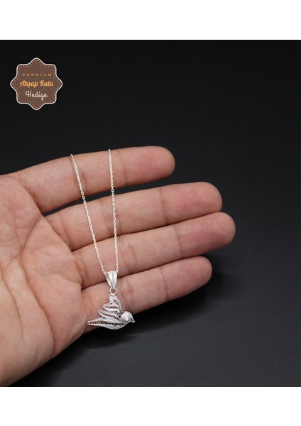 Güvercin Model 925 Ayar Saf Gümüş Telkari Kadın Kolye 201024656 modelleri